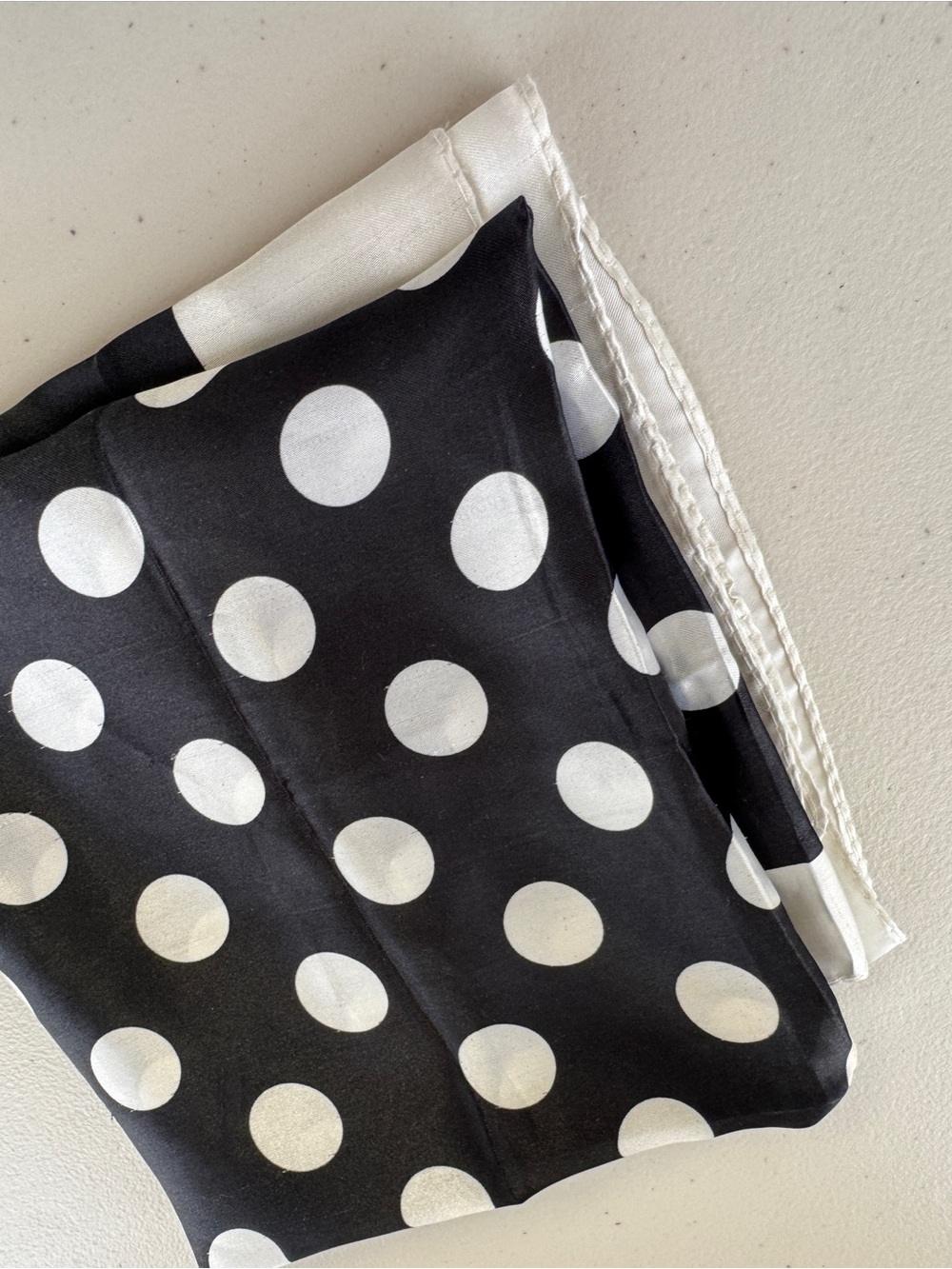 J. Mico Sancho Paris Polka Dot Silk Scarf Black White Square Vintage Chic - Picture 14 of 16